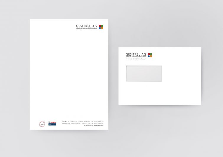 Corporate Design für Briefpapier und Couverts für Gesitrel