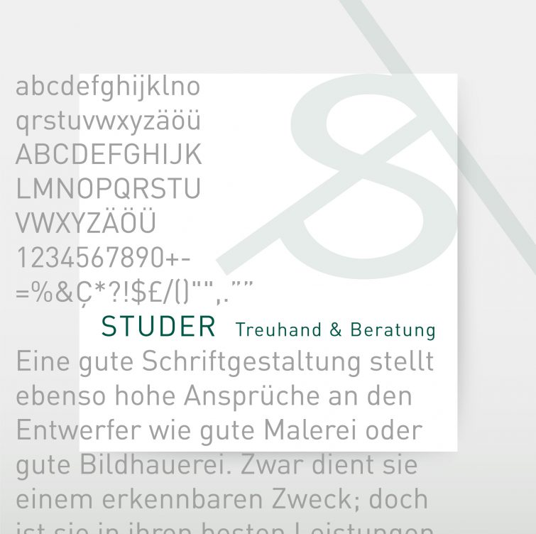 Typographie für Studer Treuhand & Beratung