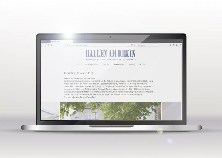 Homepage-Design von Hallen am Rhein