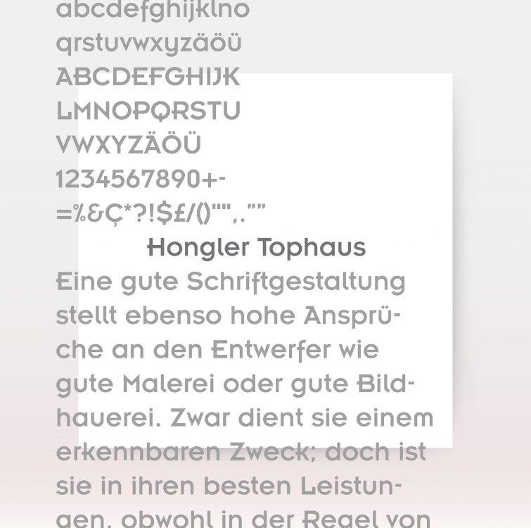 Hausschrift für Hongler Tophaus