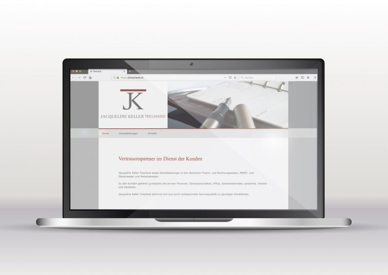 Design für die Homepage von Jacqueline Keller Treuhand