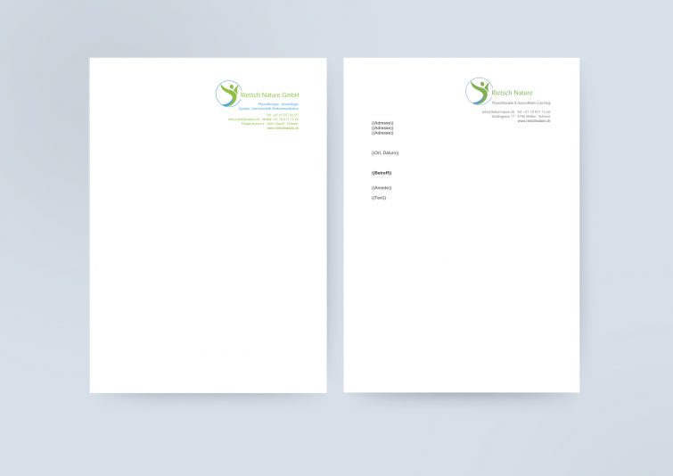 Layout für das Design des Briefpapiers für Rietsch Nature