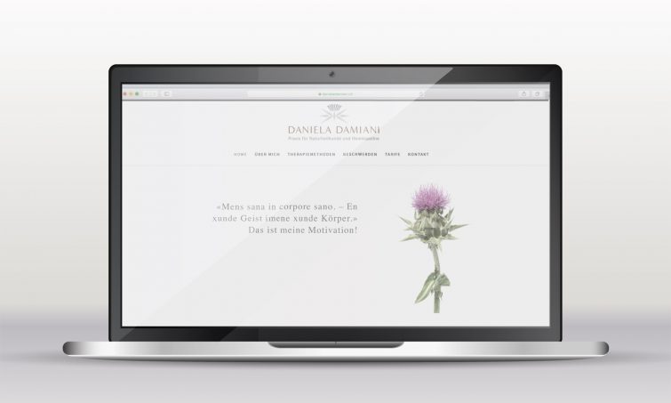 Design-Beispiel für die Homepage Daniele Damiani