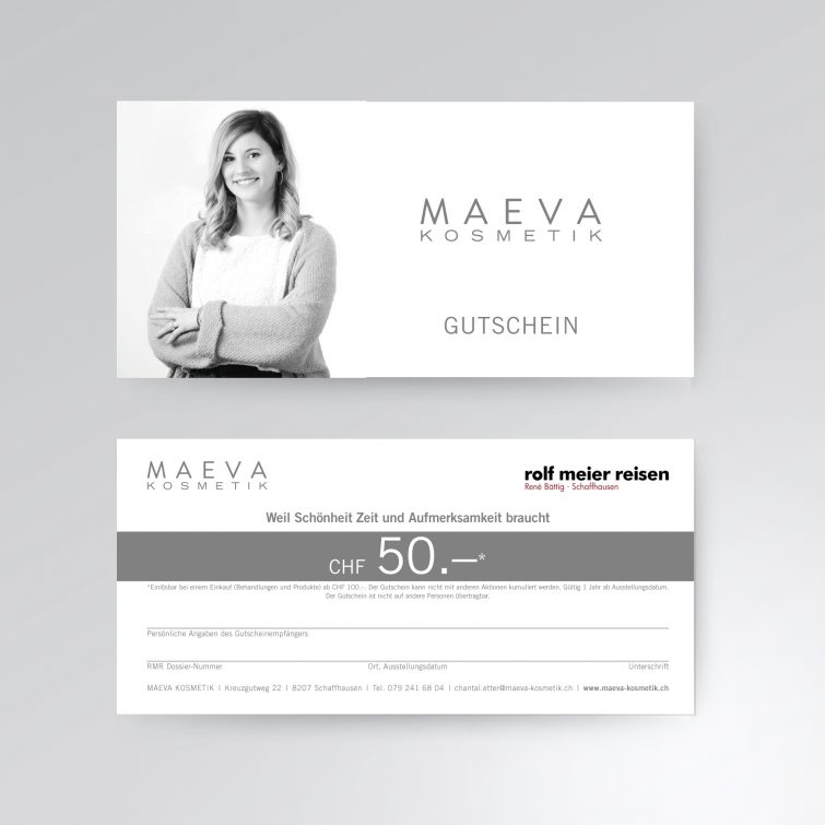 Design für Gutschein-Aktion für Maeva Kosmetik
