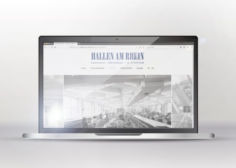 Homepage-Design von Hallen am Rhein