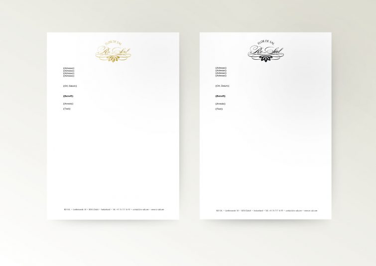 Design des Briefpapiers für ro-sal