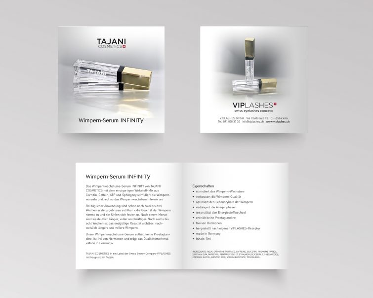 Design eines Produktflyers für Tajani Cosmetics