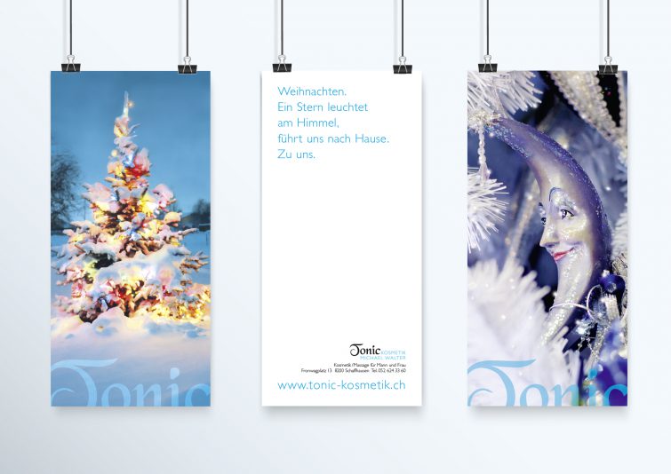 Design von Weihnachtskarten für Tonic Kosmetik