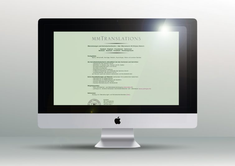 Homepage für mm Translations