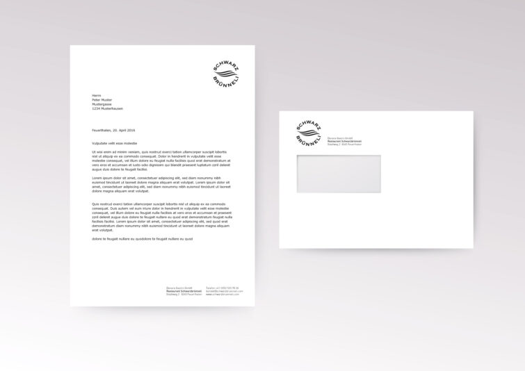 Design für Briefpapier & Couverts für Schwarzbrünneli