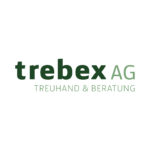 Schriftzug in Grüntönen als Logo von trebex AG Treuhand & Beratung