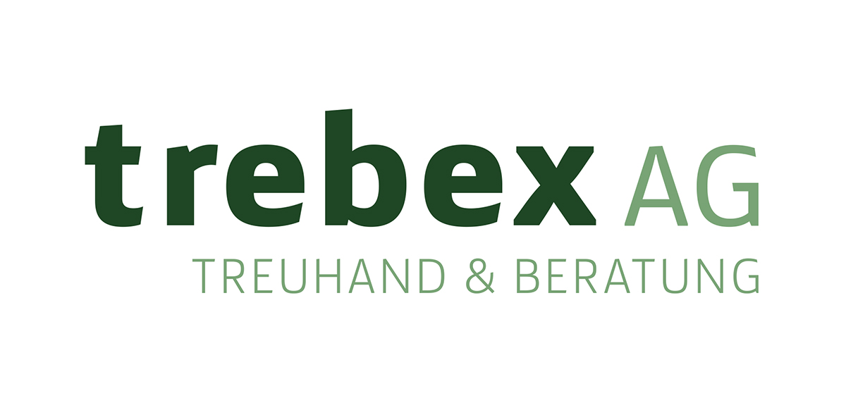 Schriftzug in Grüntönen als Logo von trebex AG Treuhand & Beratung