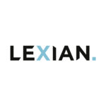 Schriftzug in Grossbuchstaben in schwarz und mit türkisgrünem X als Logo von Lexian