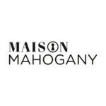 Logo von Maison Mahogany als Schriftzug mit schwarzen Grossbuchstaben und das O von Maison als Schlüsselloch dargestellt